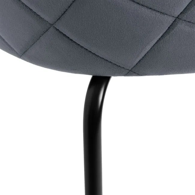 Jedálenská stolička FARGO zamatová, čierna / grafitová