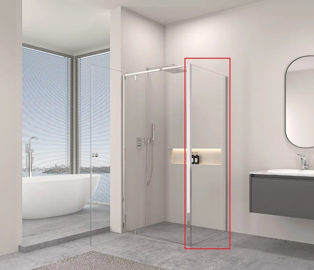 Erga Sydney, pevná stena pre sprchový kút 80x195 cm, 6mm číre sklo, chrómový profil, ERG-V02-SYDNEY-G080-CR
