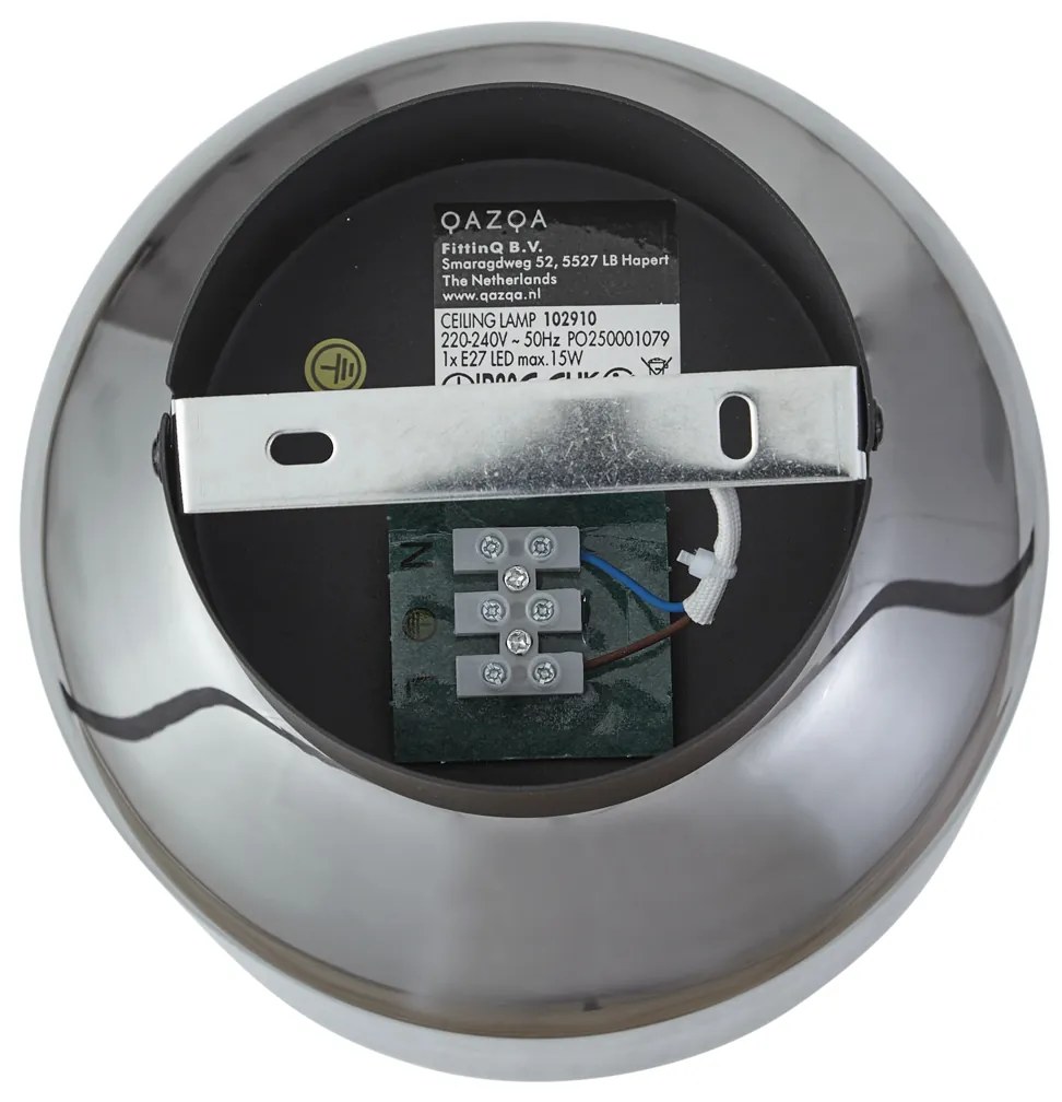 Moderné stropné svietidlo čierne s dymovým sklom - Stiklo