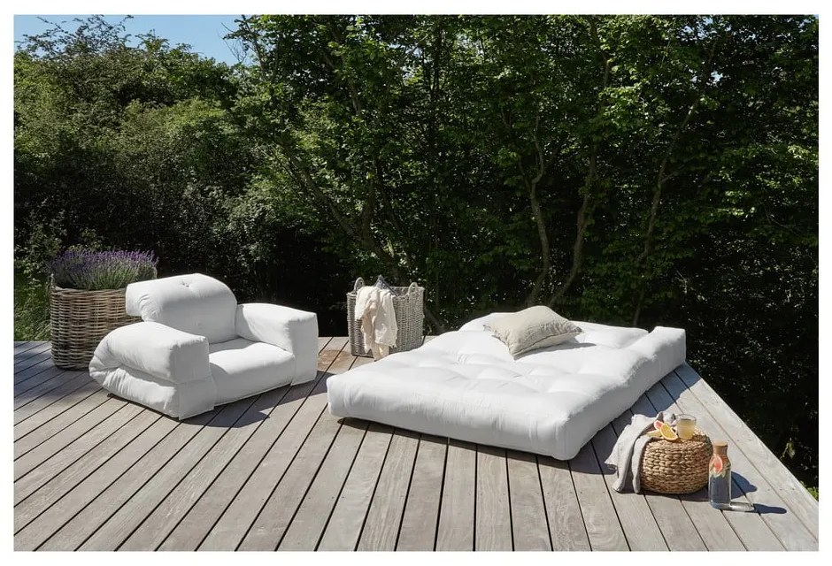 Béžové rozkladacie kreslo vhodné do exteriéru Karup Design Design OUT™ Hippo Beige