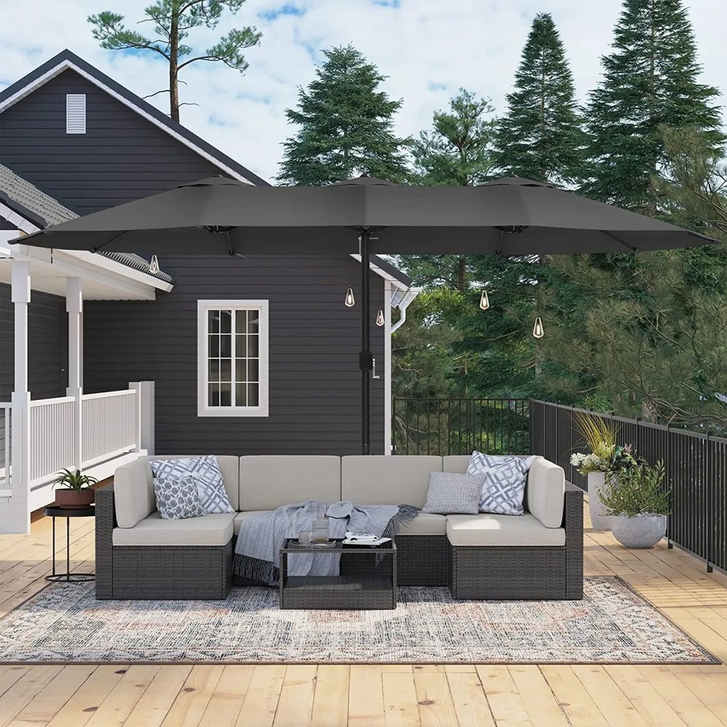 Záhradný slnečník Lyre sivý