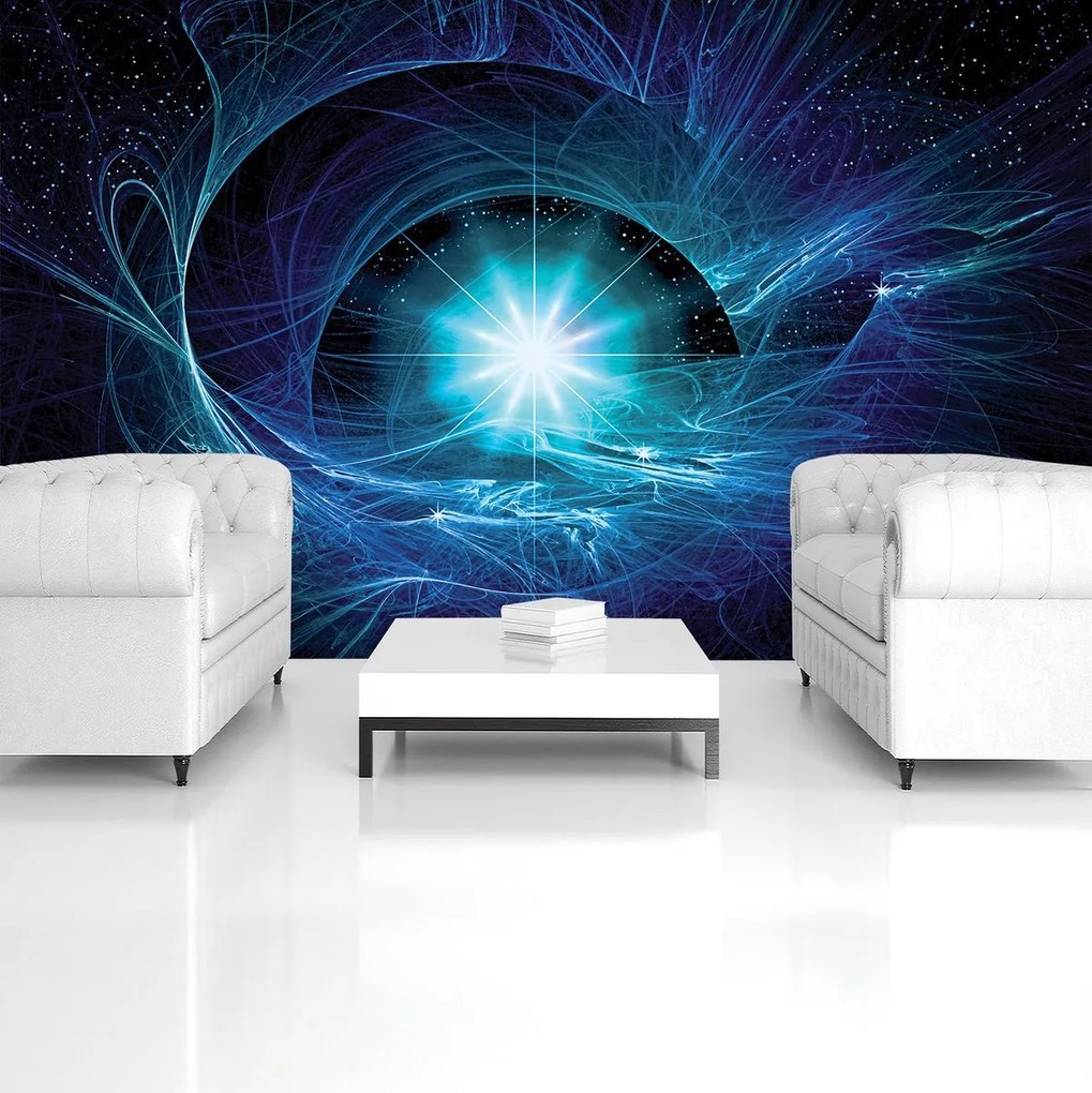 Fototapeta - Modrá abstraktná Supernova (254x184 cm)
