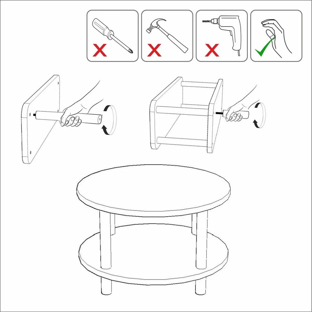Konferenčný stolík Roby Atlantic Pine and Black