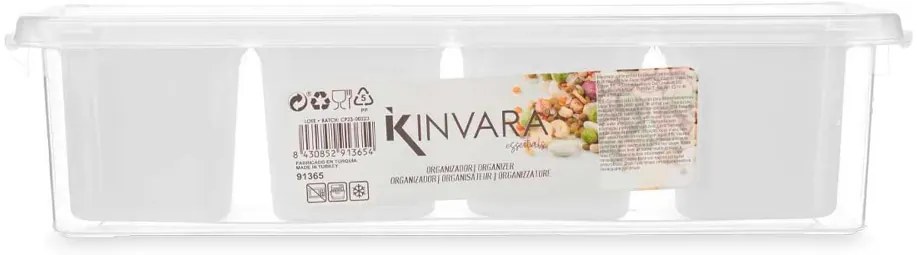 Arte Regal Úložný triediaci box, organizér 4v1 do chladničky (3,5 l) FRESH - 38x14x9