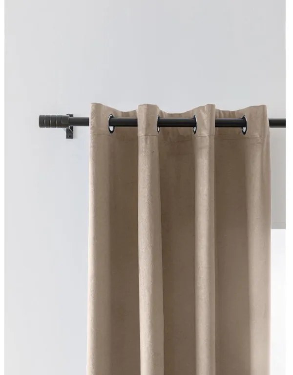 Svetlohnedý zatemňovací záves VELVET 140x250 cm Zavesenie: Riasiaca páska
