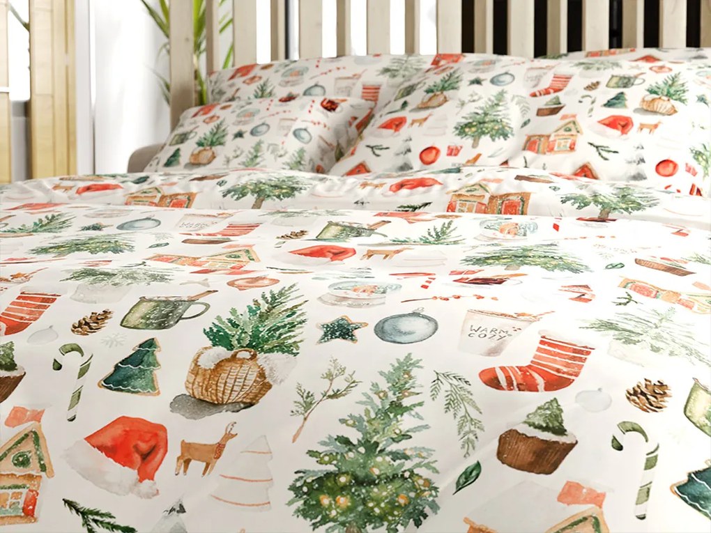 Obliečky z mikrovlákna FESTIVE MAGIC biele Rozmer obliečky: 2 ks 70 x 90 cm | 200 x 220 cm