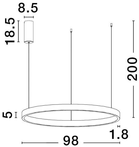 LED luster Elowen 98 strieborná