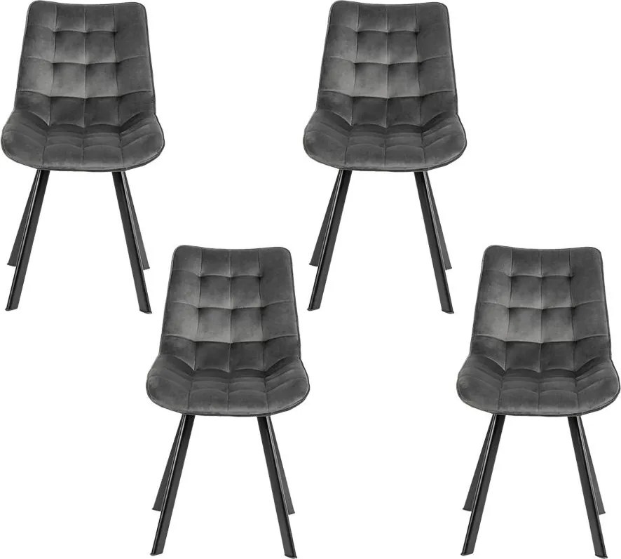 Set - 4 ks Jedálenská stolička AVENBERG NOLA, sivá