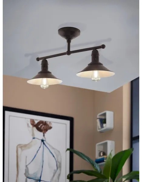 Eglo 49824 - Luster na tyči STOCKBURY 2xE27/60W