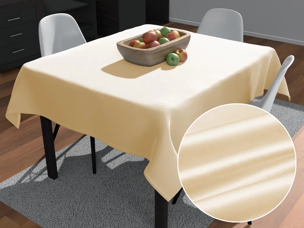 Biante Saténový štvorcový obrus polyesterový Satén LUX-032 Krémový 60x60 cm