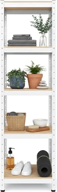 Akcia 10x Regál 180x40x40 cm lakovaný 5-policový, nosnosť 875 kg - biely