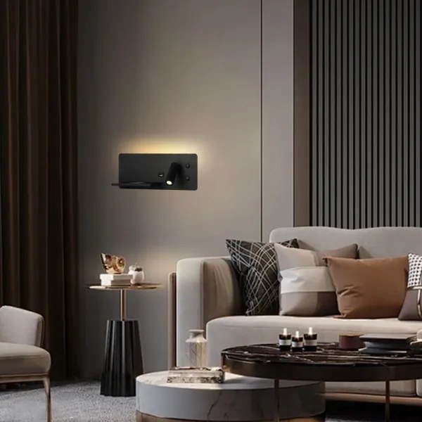 Immax 08288L-LED Nástenné sviet. s pol., USB a bezdr. nab. LED/3W/230V + LED/3W