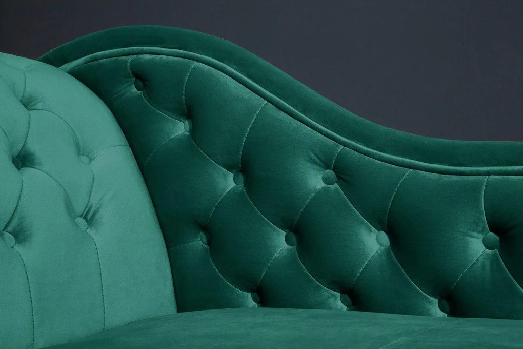 Dizajnová leňoška Chesterfield zelený zamat - II. Trieda
