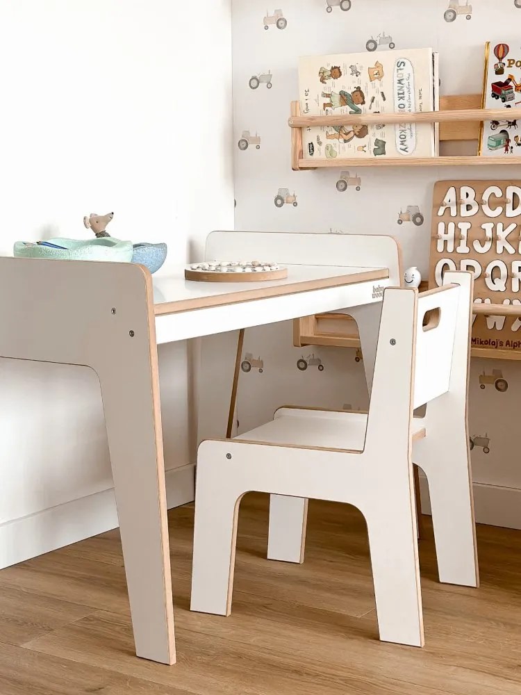 Montessori nábytková zostava pre väčšie deti - biela Čierna