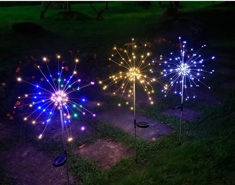 Solárne vianočné dekoratívne svetlo ohňostroj, Firework, 2 ks, rôzne farby na výber Farba: Teplá biela