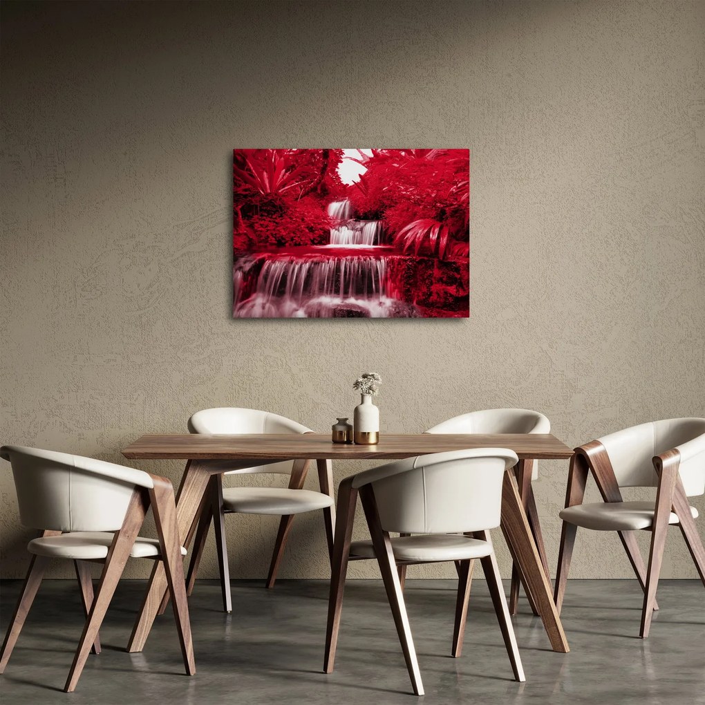 Obraz - Indonézske vodopády v červenej (70x50 cm)