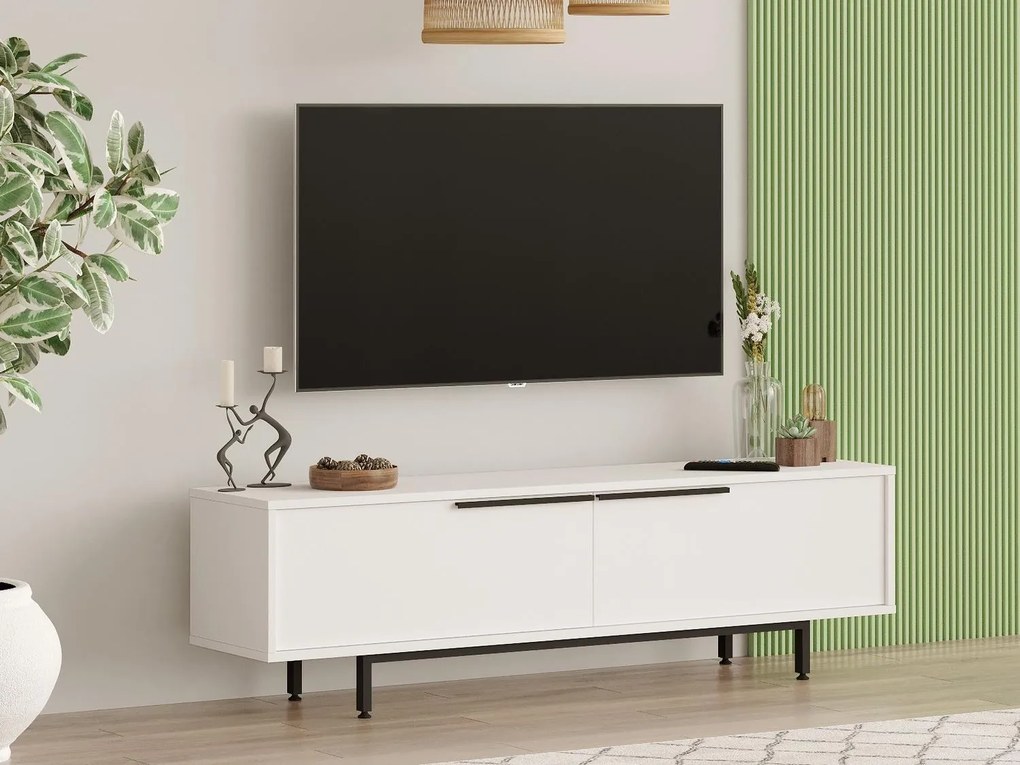 TV stolík/skrinka Nimelo 7 (biela). Akcia -18%. Vlastná spoľahlivá doprava až k Vám domov. 1095479
