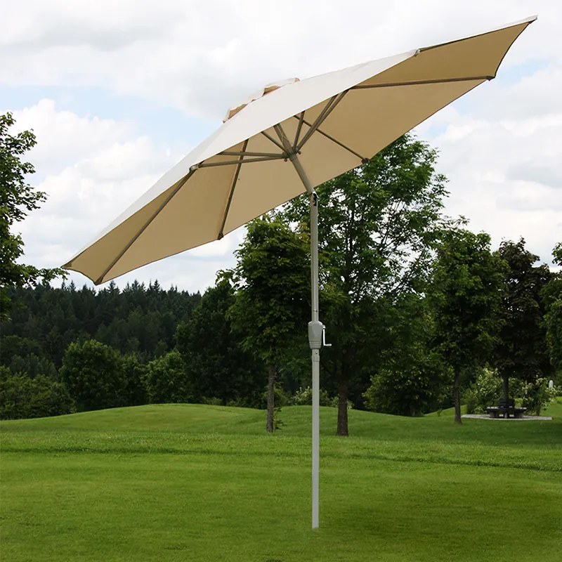 Slnečník N18 Ø 2,7m - polyester/hliník - krémová