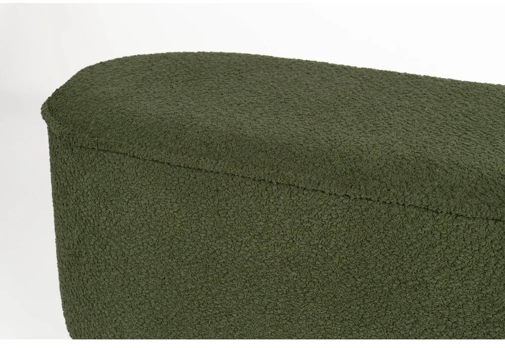 Zelená lavica z textílie buklé Marcos – White Label