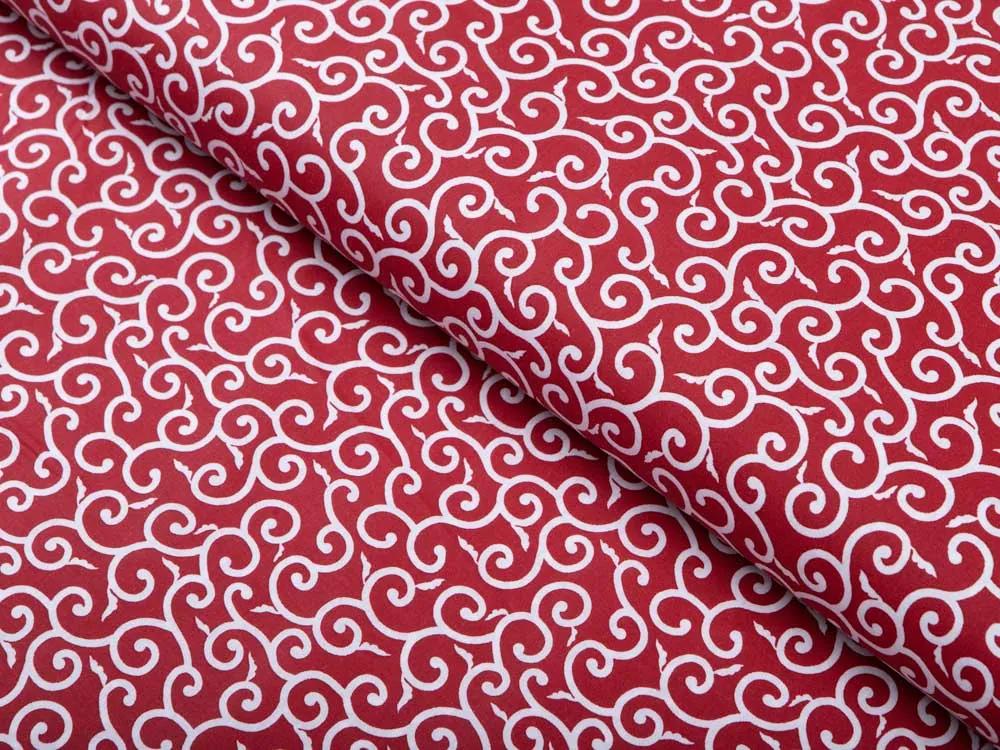 Biante Bavlnená obliečka na vankúš s lemom Sandra SA-259 Ornamenty na rubínovo červenom 30 x 50 cm