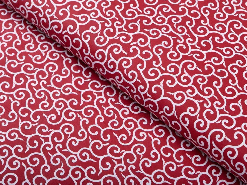Biante Bavlnený behúň na stôl Sandra SA-259 Ornamenty na rubínovo červenom 20x180 cm