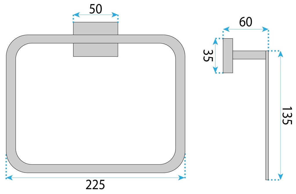 Rea Oste, prsteňový kúpeľňový vešiak, zlatá matná, REA-88073