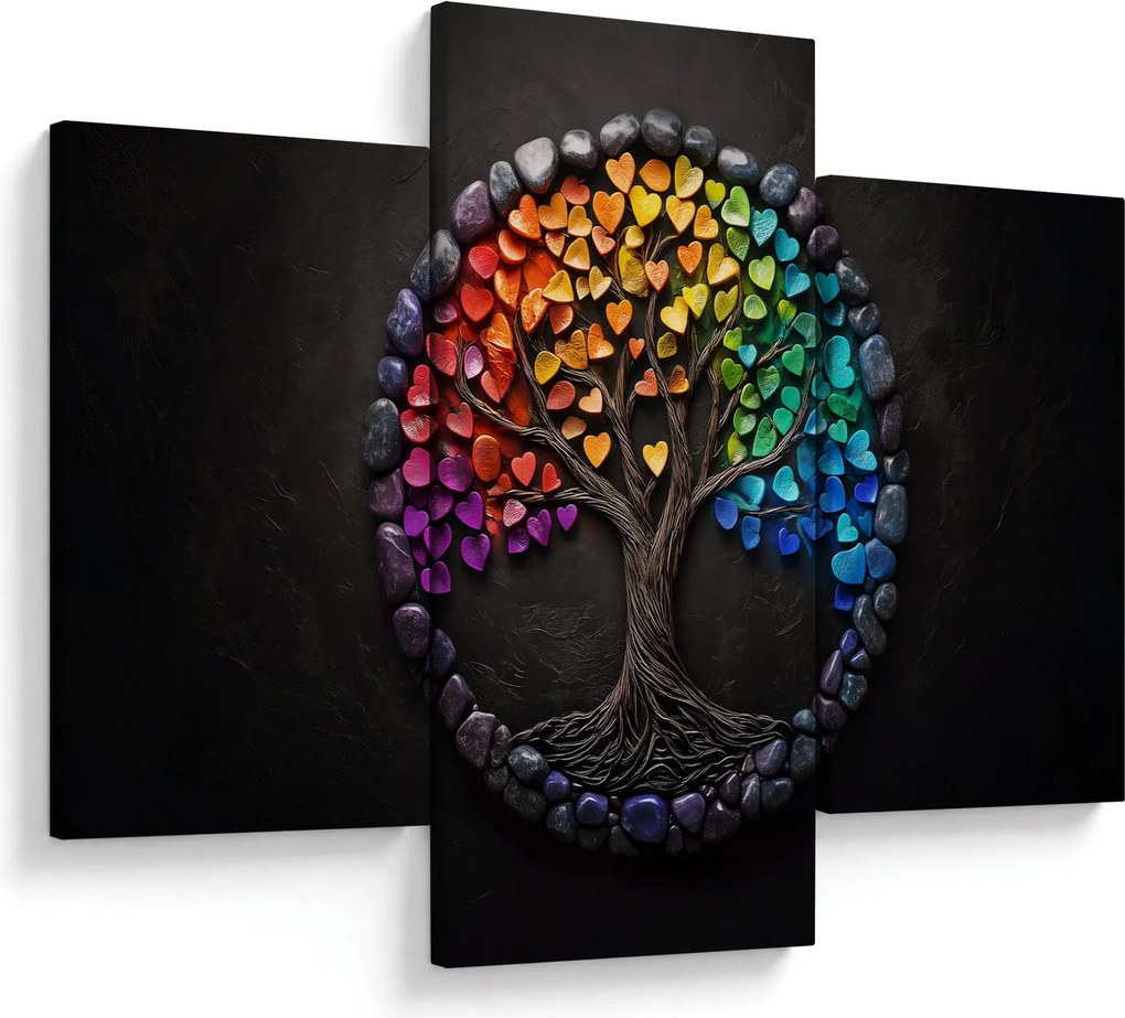 Obraz – Strom plný farebných sŕdc (90x60 cm)