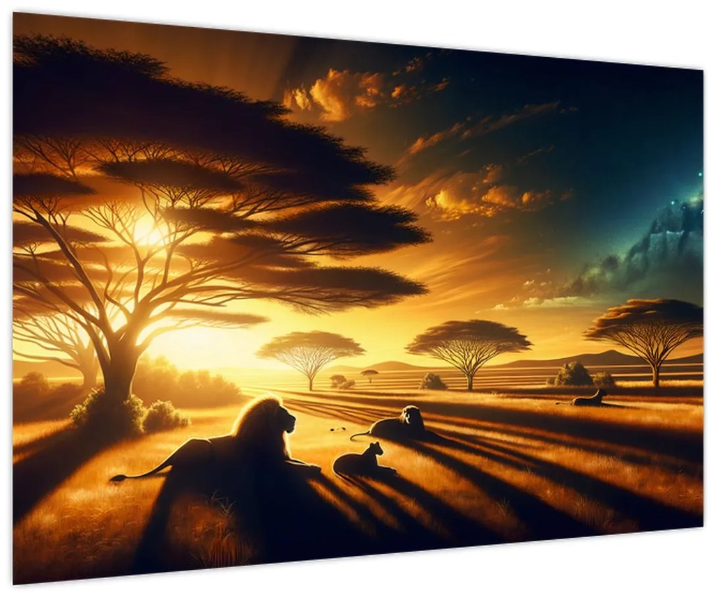 Obraz - Oddychujúce levy (90x60 cm)