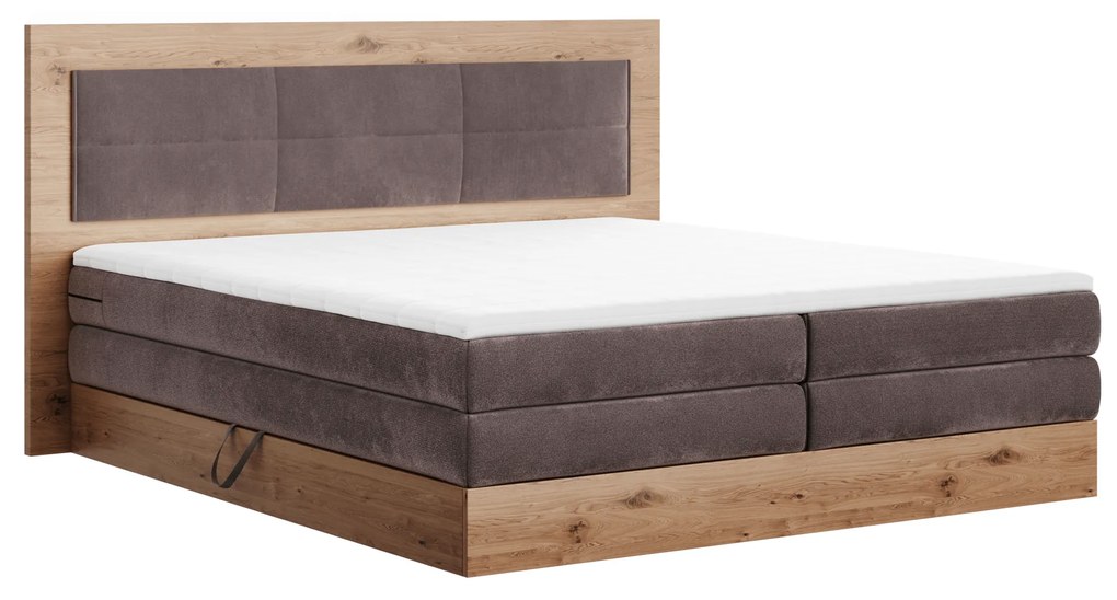 Boxspringová posteľ 160x200, hnedá, RENIZE