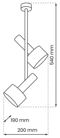 Luster na tyči LINTERNA 2xGX53/12W/230V čierna