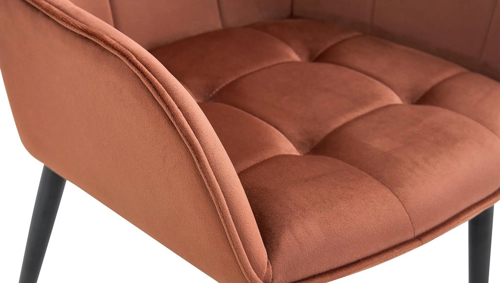 Jedálenská stolička Ferndale - zamat - hnedá