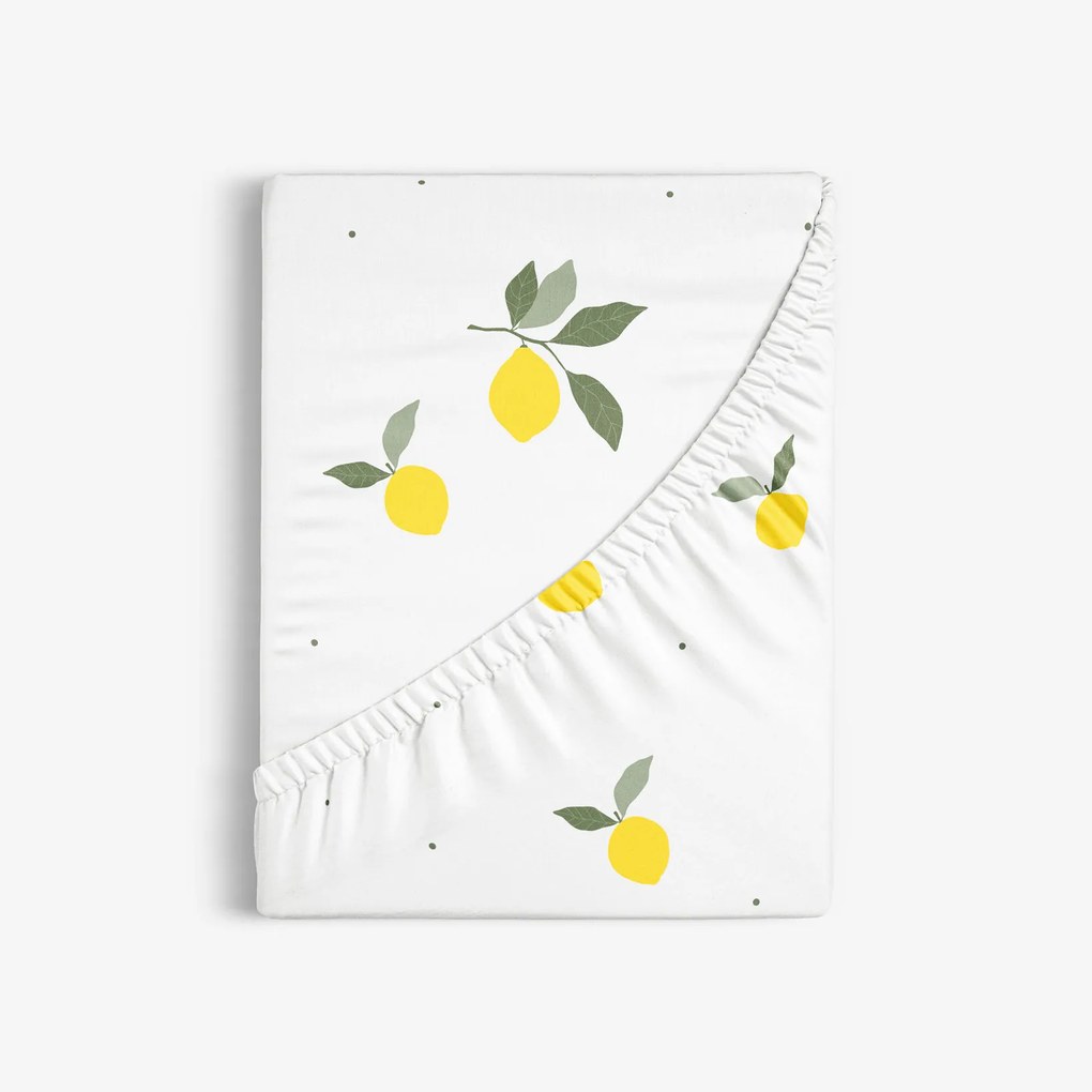 Goldea bavlnená napínacia plachta - citróny 90 x 200 cm