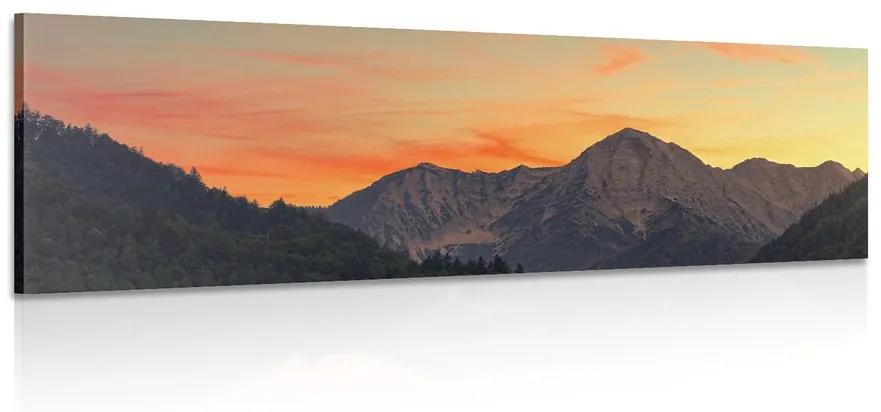 Obraz západ slnka na horách Varianta: 135x45