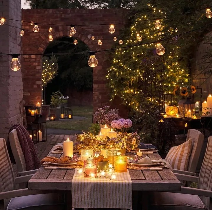 BERGE LED vonkajšia girlanda 15m - 15xLED Atmospheric Fire FLAME