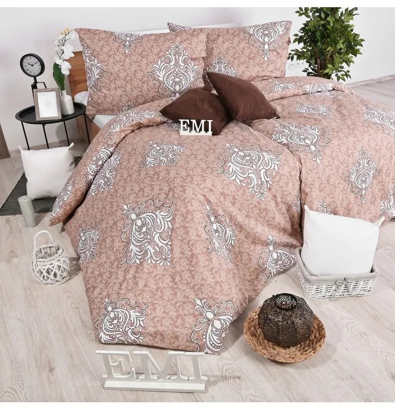 Obliečky bavlnené Rosina hnedé EMI, Štandardný set jednolôžko obsahuje 1x 140x200 + 1x 70x90
