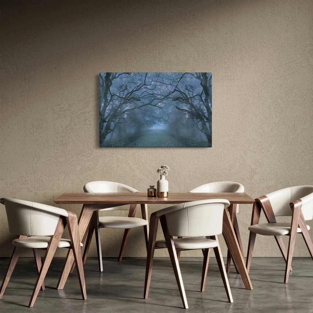 Obraz lesa v hmle (90x60 cm)