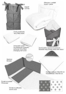 COSING - 10-dielna súprava pre novorodenca Sleeplease sivá/biela