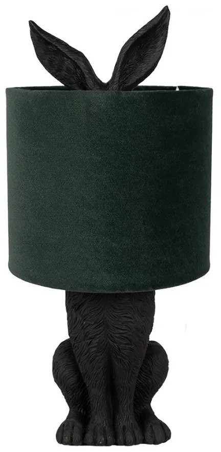 Table Lamp Rabbit ? 20x43 Cm Black Green Plastic - 20,00 cm