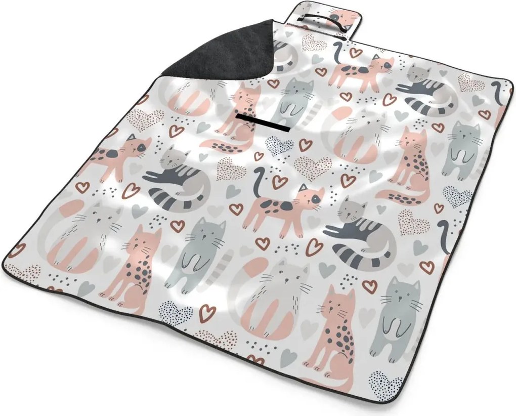 Sablio Plážová deka Maľované mačičky: 200x140 cm