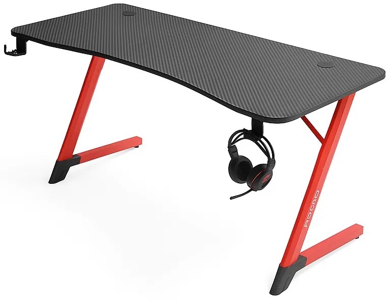 Herný stôl BG01 čierno-červený 140 cm