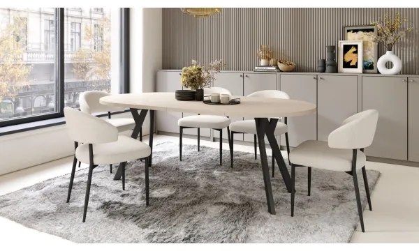 Rozkladací jedálenský stôl ARTUR béžový/čierny