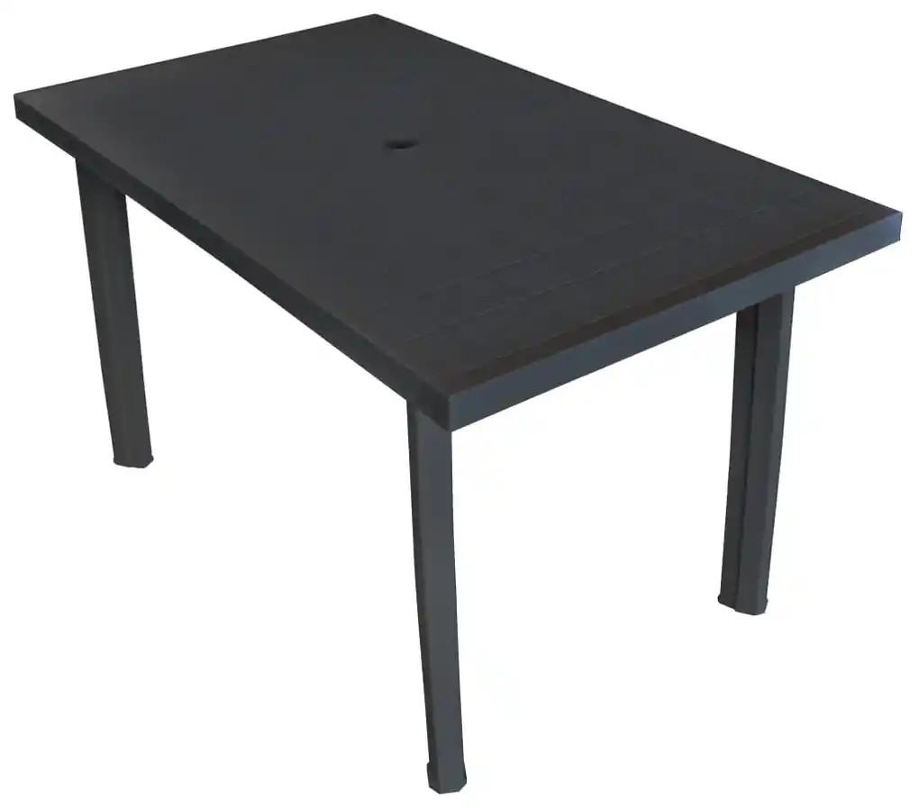 vidaXL Záhradný stôl, antracitový 126x76x72 cm, plast | BIANO