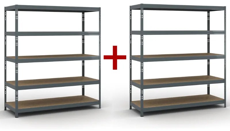 Policový regál 1+1 ZADARMO, 1786x1600x600 mm, nosnosť 350kg