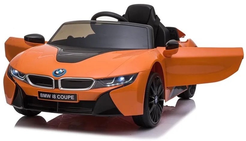 LEAN CARS ELEKTRICKÉ AUTÍČKO BMW i8 - NELAKOVANÉ - ORANŽOVÉ - 2x45W MOTOR - 1x12V4,5Ah - BATÉRIA - 2021