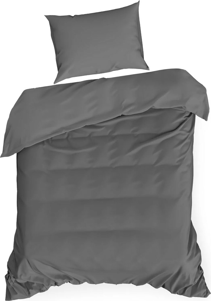 MAKOSATÉNOVÉ OBLIEČKY DELIA 200X220 CM, 2KS 70X80 CM SIVÉ