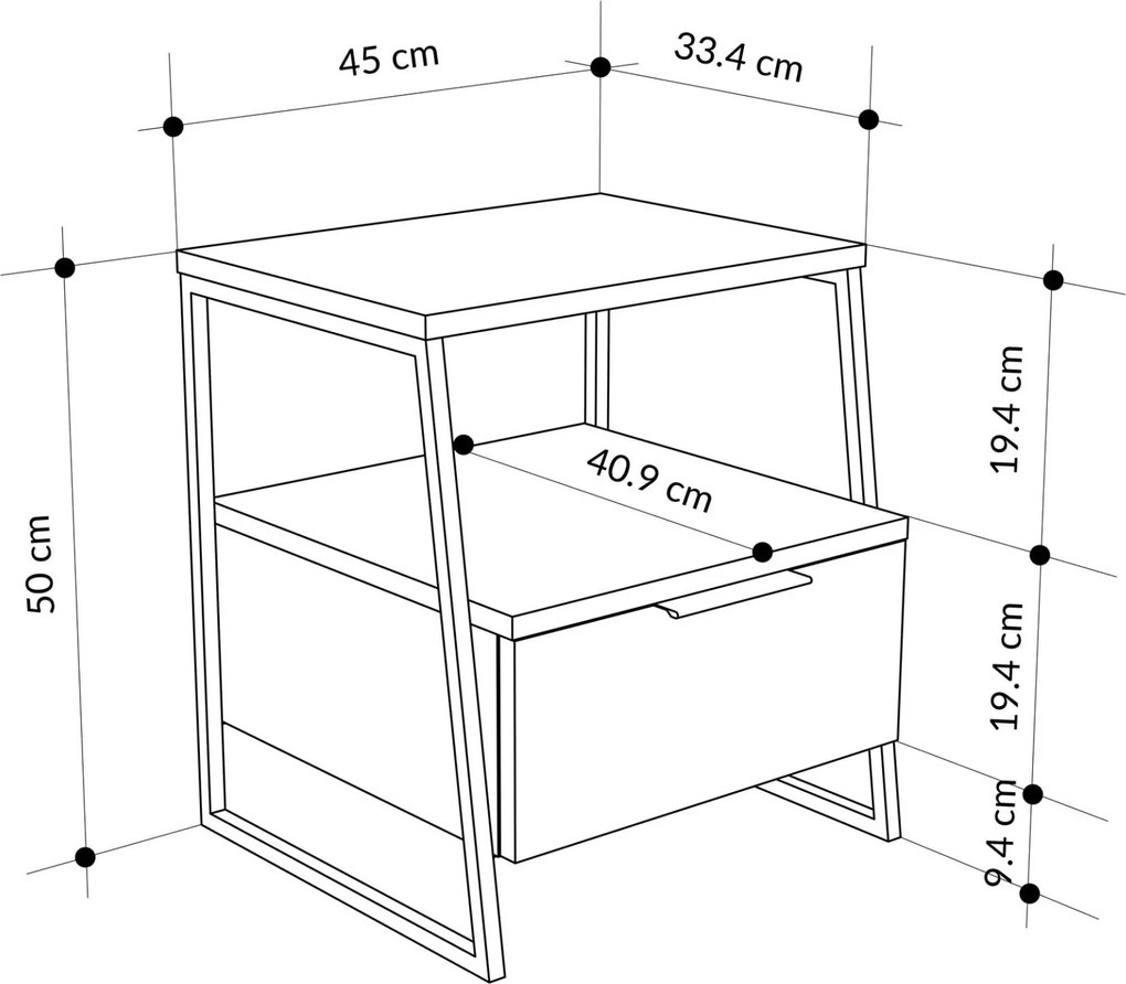 Nočný stolík Houseland Pal moka