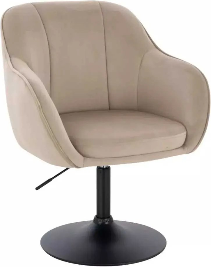 LuxuryForm DESIGN Stolička AVOLA VELUR na čiernom tanieri - latte