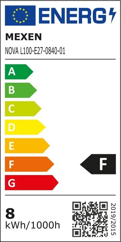 Mexen Nova, LED žiarovka E27, A60, 8W, neutrálna - 4000K, 840 lm - L100-E27-0840-01