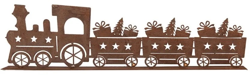 Christmas Decoration Figurine Train 34x5x10 Cm Brown Metal - 34*5*10 cm
