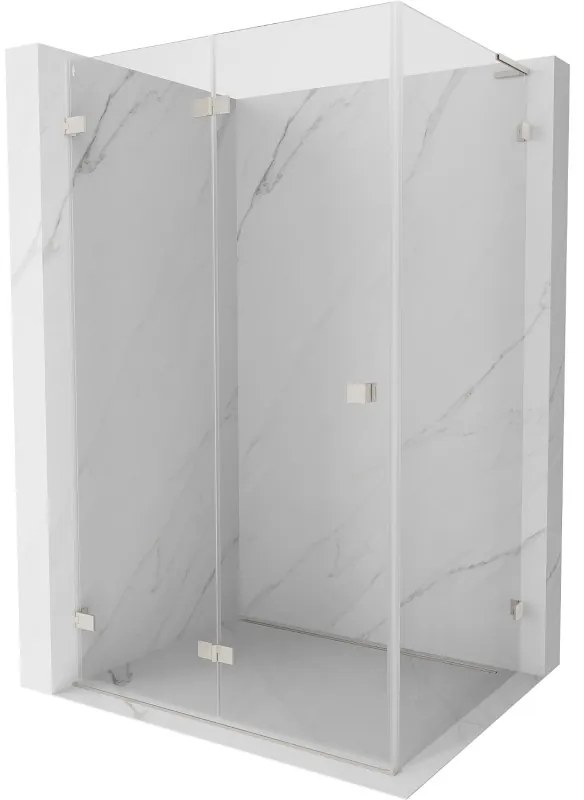 Mexen Lunar-F L, skladací sprchový kút ľavý 90 x 80 cm, 8mm číre sklo, oceľový profil, 836L-090-080-97-00-L